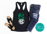 Monogrammed Leprechaun Hat St. Patrick's Day tank top