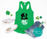 Monogrammed Leprechaun Hat St. Patrick's Day tank top