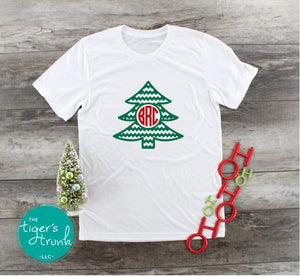 Monogrammed Christmas Tree shirts