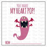 You Make My Heart Pop printable Valentine card