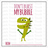Don't Burst My Bubble printable Valentine card