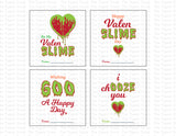 Valenslime Printable Valentine Tags, Green