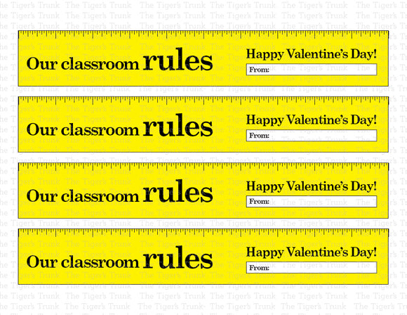 Our Classroom Rules Instant Download Printable Valentine Cards