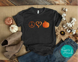 Peace Love and Pumpkins Fall shirt