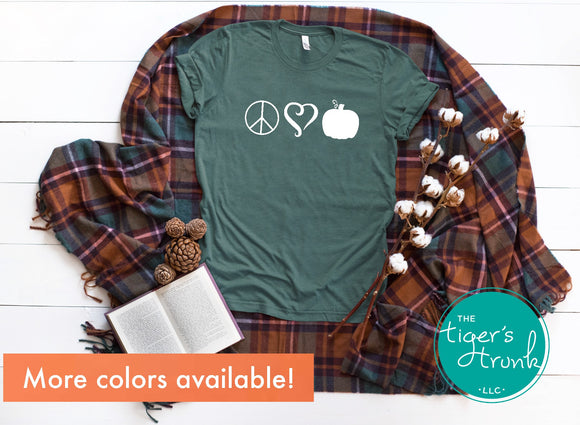 Peace Love and Pumpkins Fall shirt