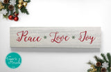 Peace Love Joy Christmas sign