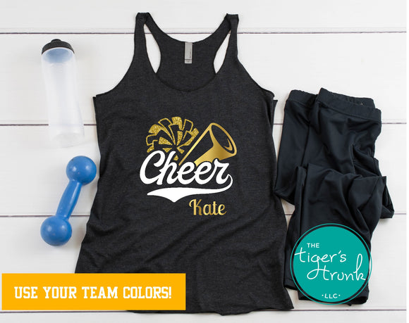 Personalized Cheer tank top
