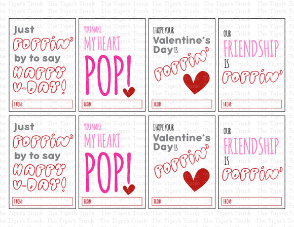 Pop It Instant Download Printable Valentine Cards