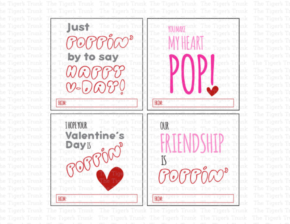 Pop It Instant Download Printable Valentine Tags