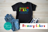 Kinder Grad shirt, black with primary colors