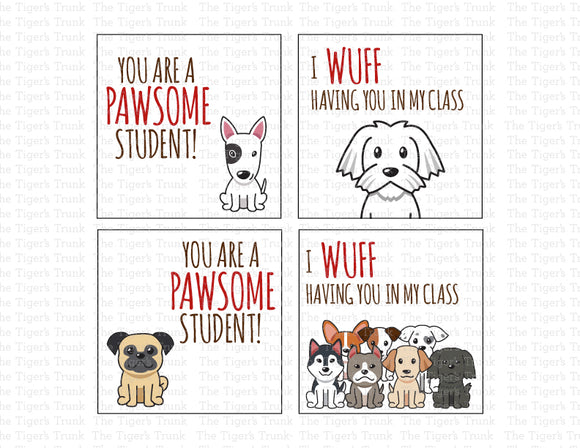 Puppy Dog Valentine Cards from Teacher Instant Download Printable Valentine Tags