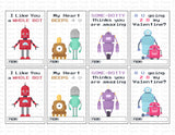 Robot Printable Valentine Cards
