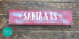 Christmas Decor | Christmas Sign | Santa & Us | Santa & Me | Photo Display Board | Hand-Painted Rustic Wooden Sign
