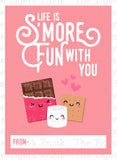 Life Is S'more Fun With You printable Valentine card