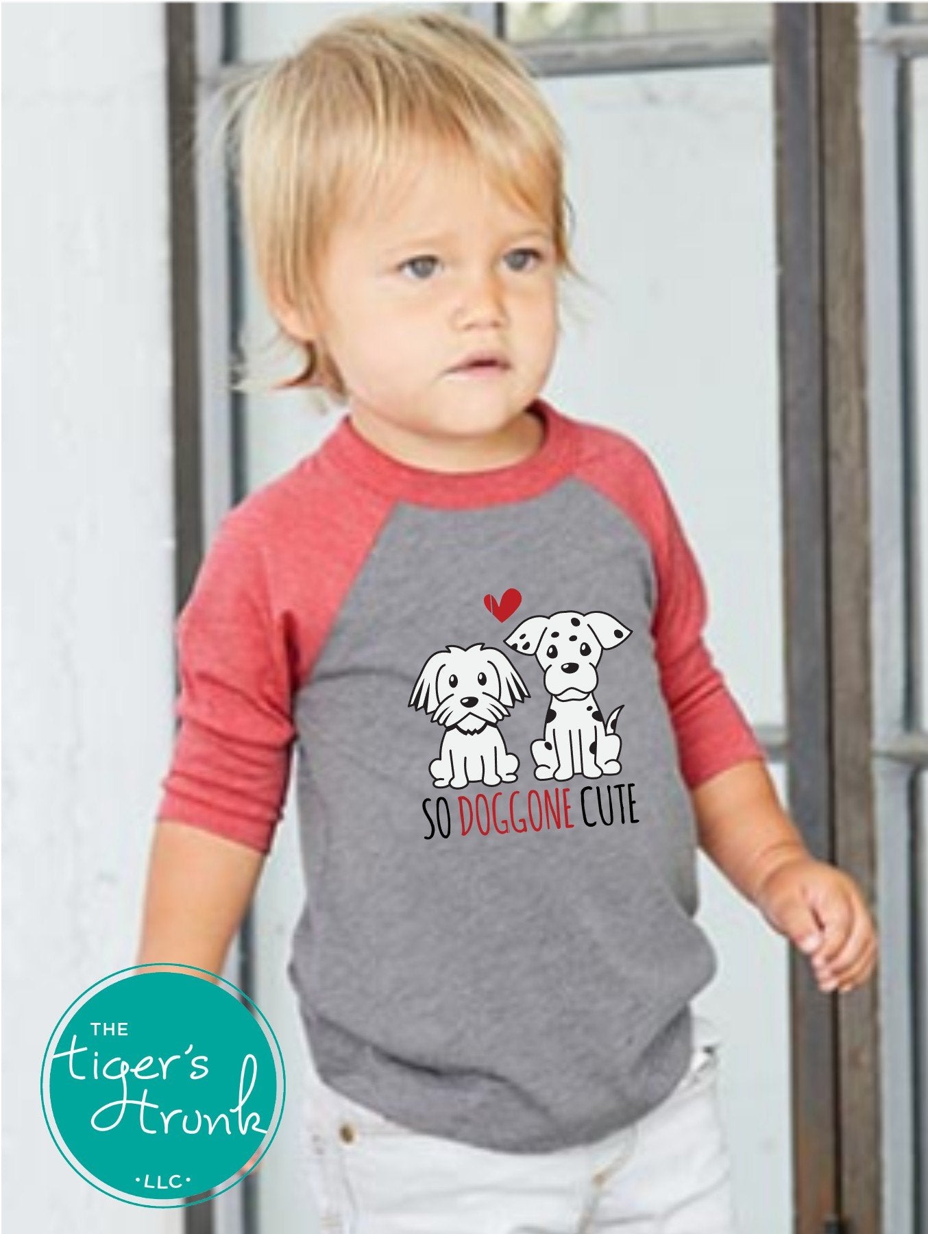 Valentine’s Day shirt featuring adorable puppies with the text "So Doggone Cute," perfect for dog lovers and festive celebrations.