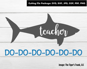 Cutting File Package | School Cutting Files | Teacher Shark | Instant Download