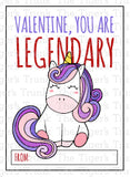 Magical Unicorn Instant Download Printable Valentine Cards