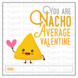Nacho Instant Download Printable Valentine Tags