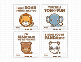Zoo Animal Printable Valentine Tags