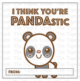 I Think You're PANDAstic printable Valentine card